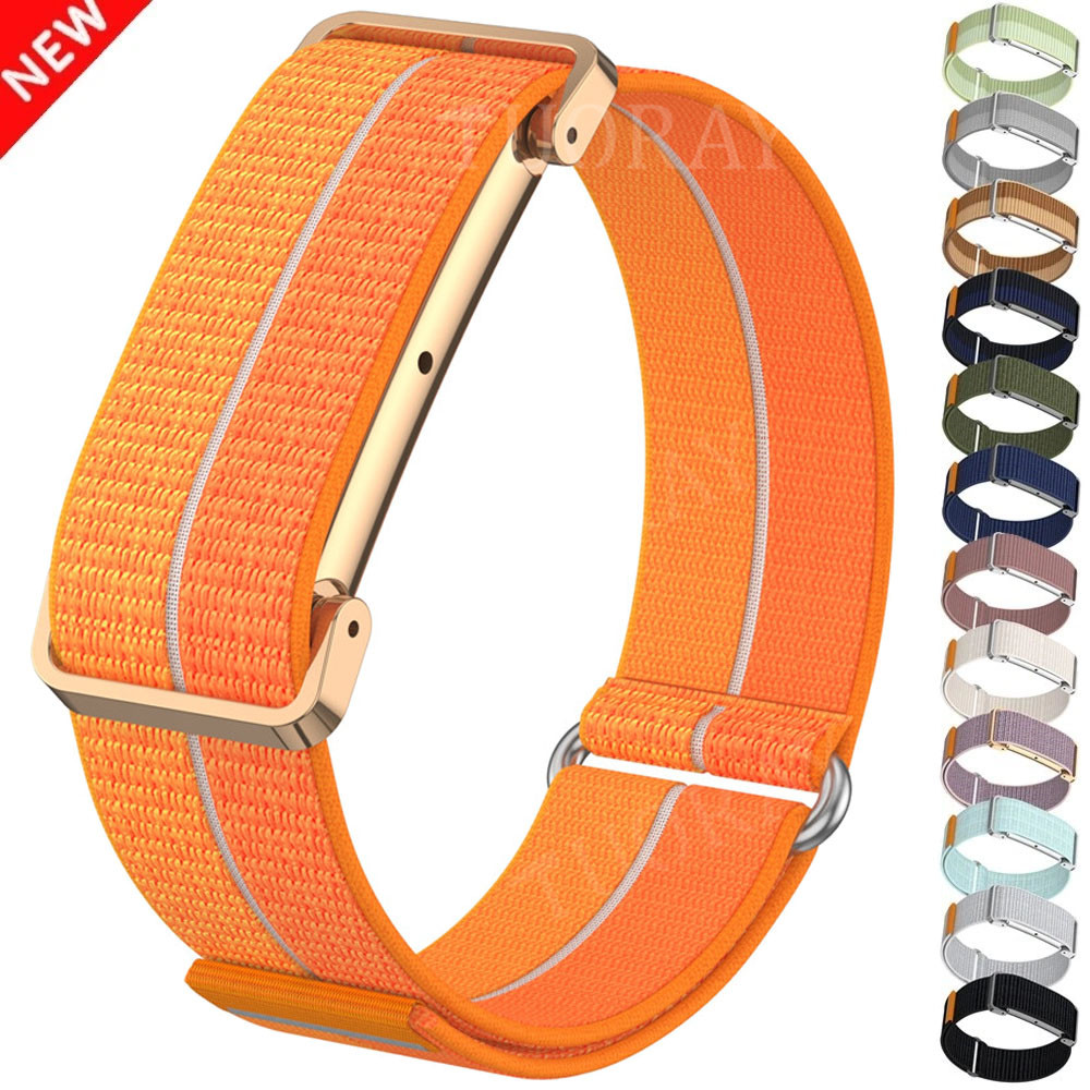 For Google Fitbit Air Nylon Sports Adjustable Loop Band Metal