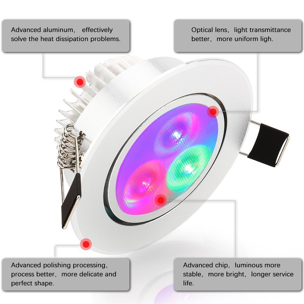 8 20x 5W LED RGB Einbaustrahler Farbwechsel Spot Leuchte Mit Fernbe Nung Lampe