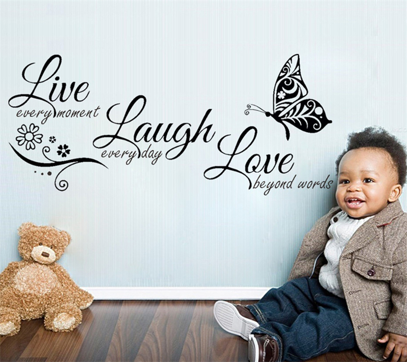 Live Love Laugh Family Happy Art Wall Quotes Wall Stickers Words Phrase Decals E - Foto 4
