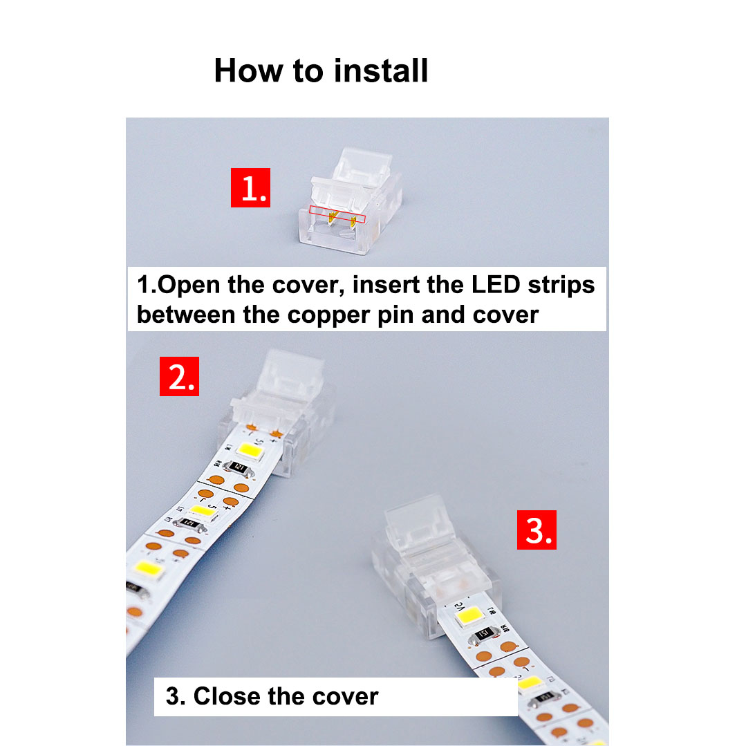 Kit 5 Connettori Per Strisce LED – 2Pin E 4Pin Per 5050 3528 RGB – Salva Saldatura - Foto 2