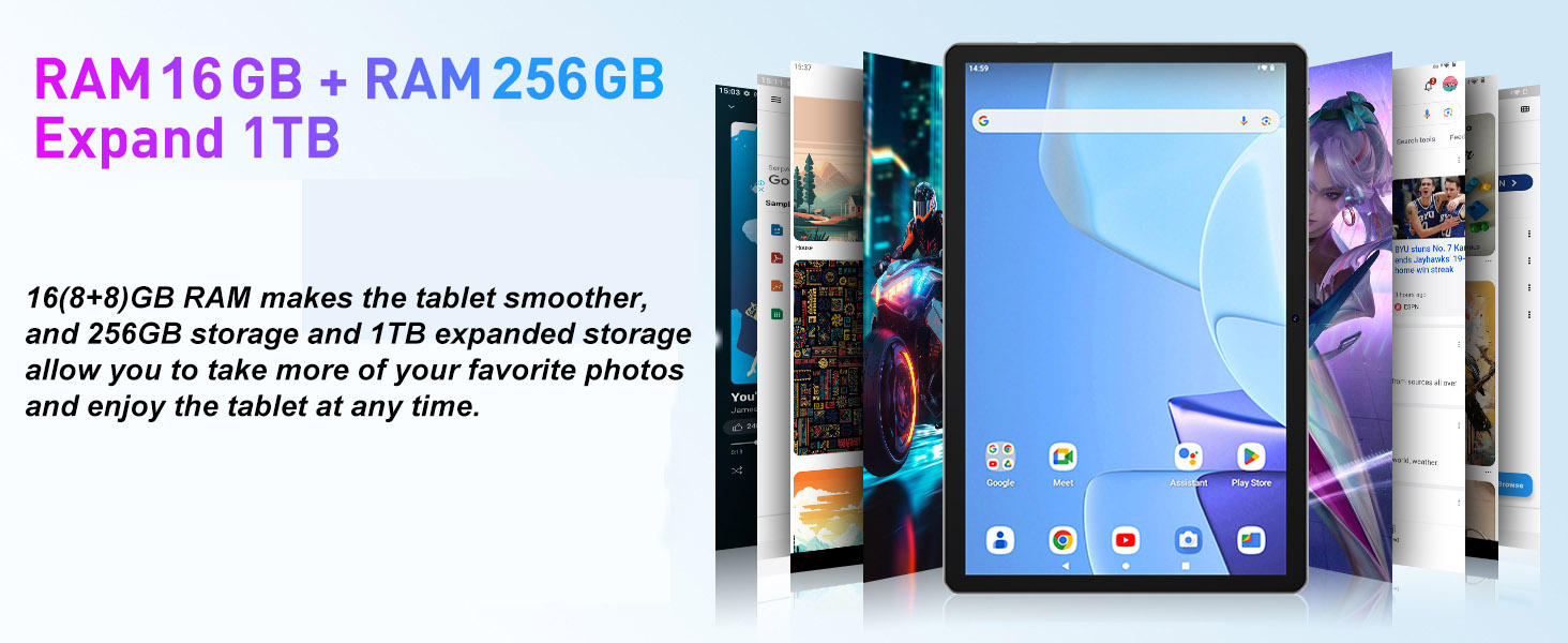 2025 Tablets Android 14 16GB 256GB 11 inch Tablet Octa Core