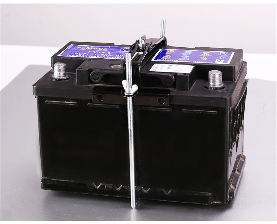 Car Storage Battery Holder Hold Down Metal Tray & Adjustable Clamp US