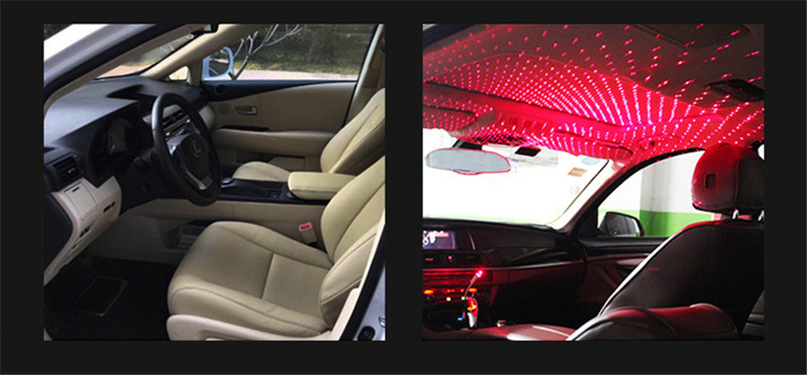 1xRed LED Car Ceiling Projector Lamp Roof Starry ...