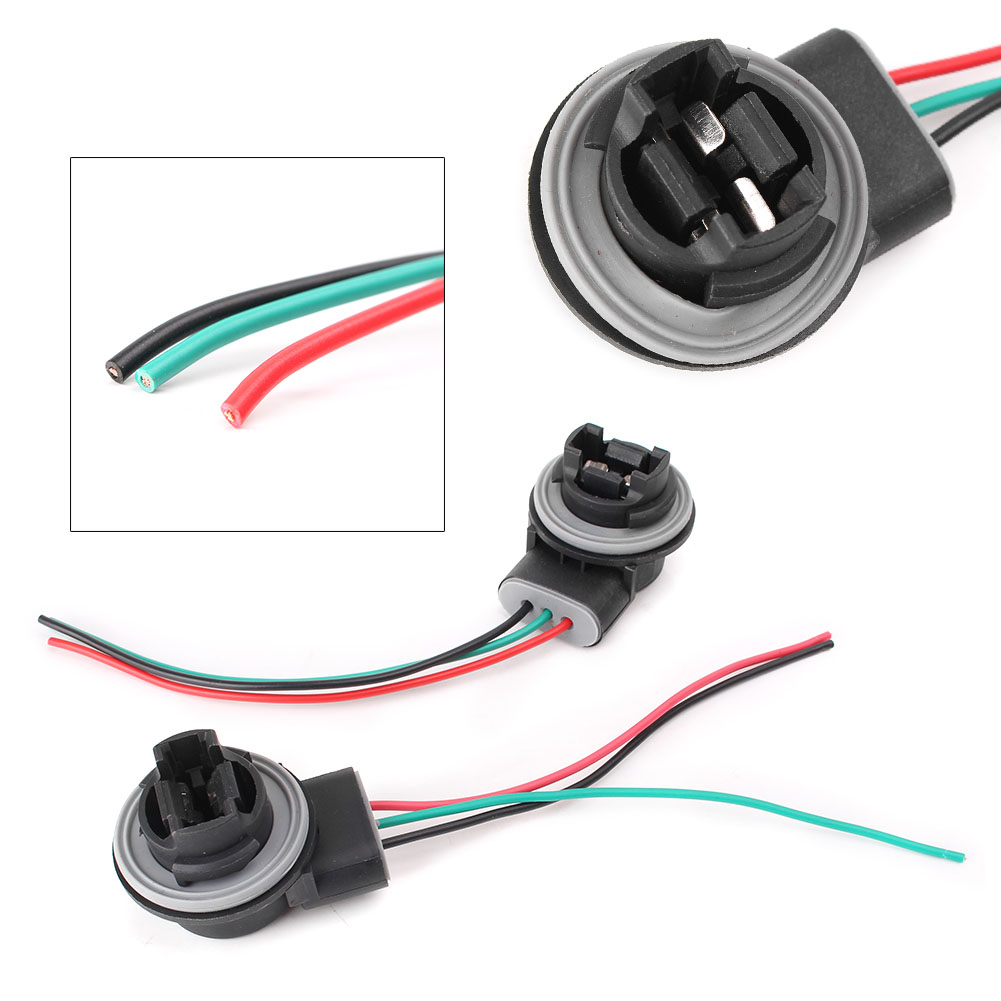 Auto Parts and Vehicles 2pcs 3156 3157 PreWired Harness Socket For LED