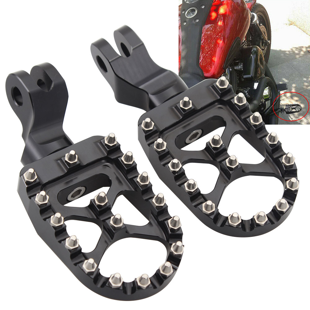 Black MX Style Wide Front Foot Pegs Footrests For Triumph Scrambler ...