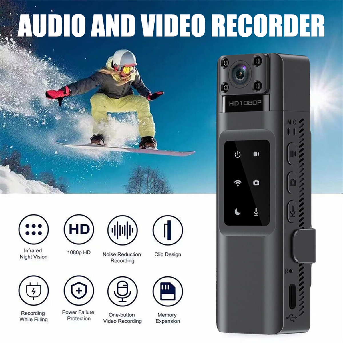 Mini Body Camera, Police Body Cam With 180° Rotatable Lens, Body Worn Camera With 4K Infrared Night Vision Motion Detection, Magnetic Clip