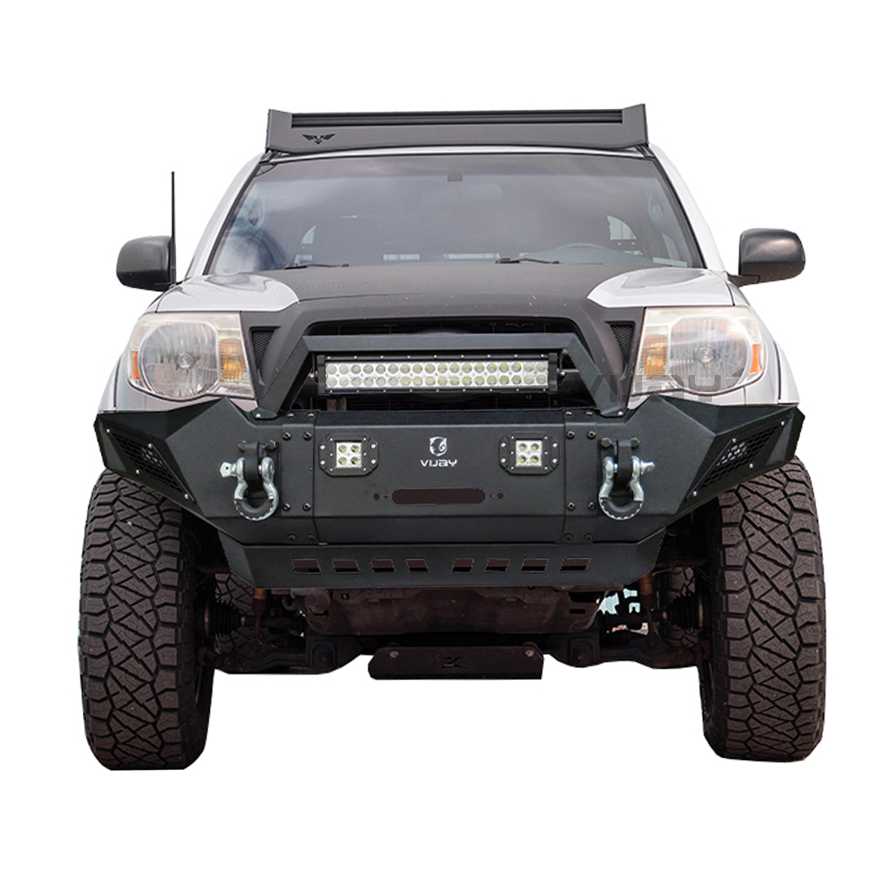 Vijay Black Textured Front Bumper fit 05-15 Tacoma with winch Plate ...