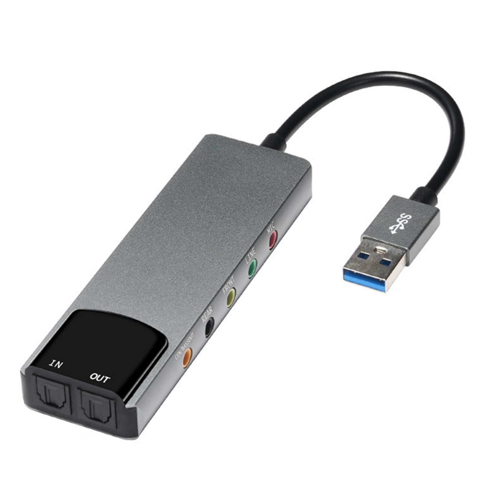USB Sound Card With Optical Audio SPDIF - Plug And Play External Sound Card For PC, Digital Audio Input Output