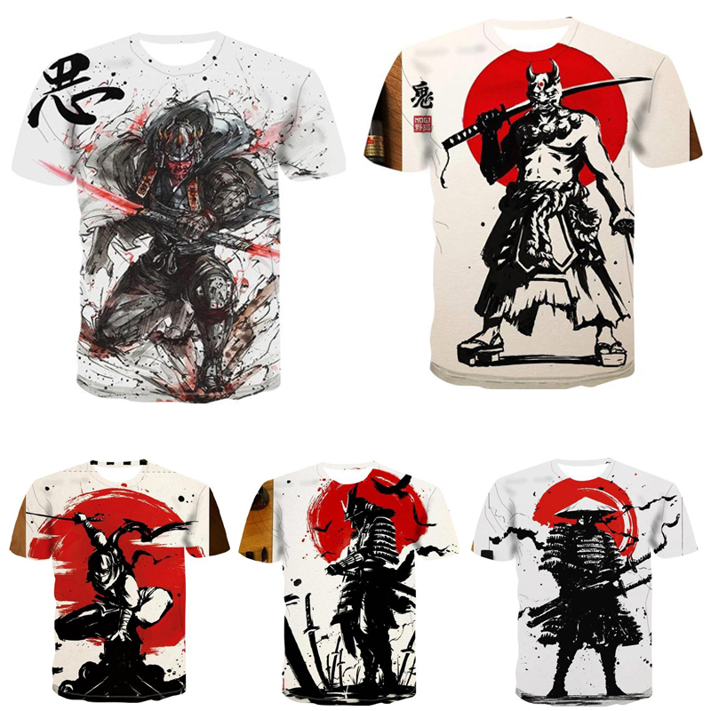 Japanese Samurai 3D Print T-shirt Men Women Fashion O-Neck Short Sleev -  Samurai Crafts