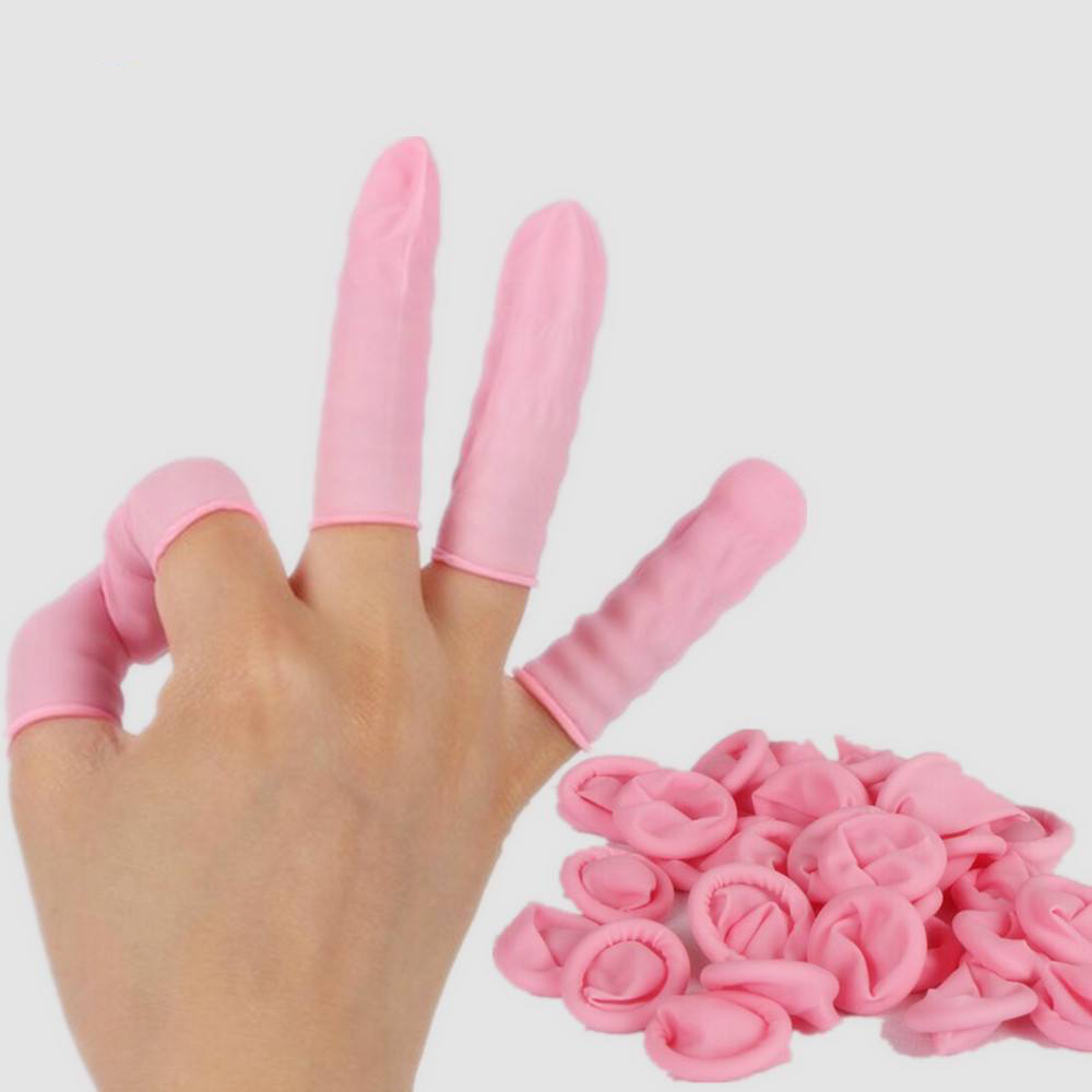 100 Rubber Latex Textured Tip Finger Cots for Easy Clean Handling w ...