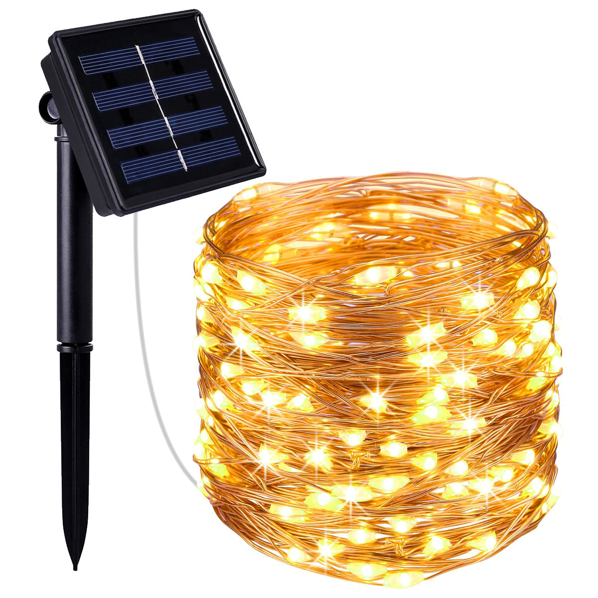 Outdoor Solar Powered 10m 33ft 100 Led Copper Wire Light String Fairy