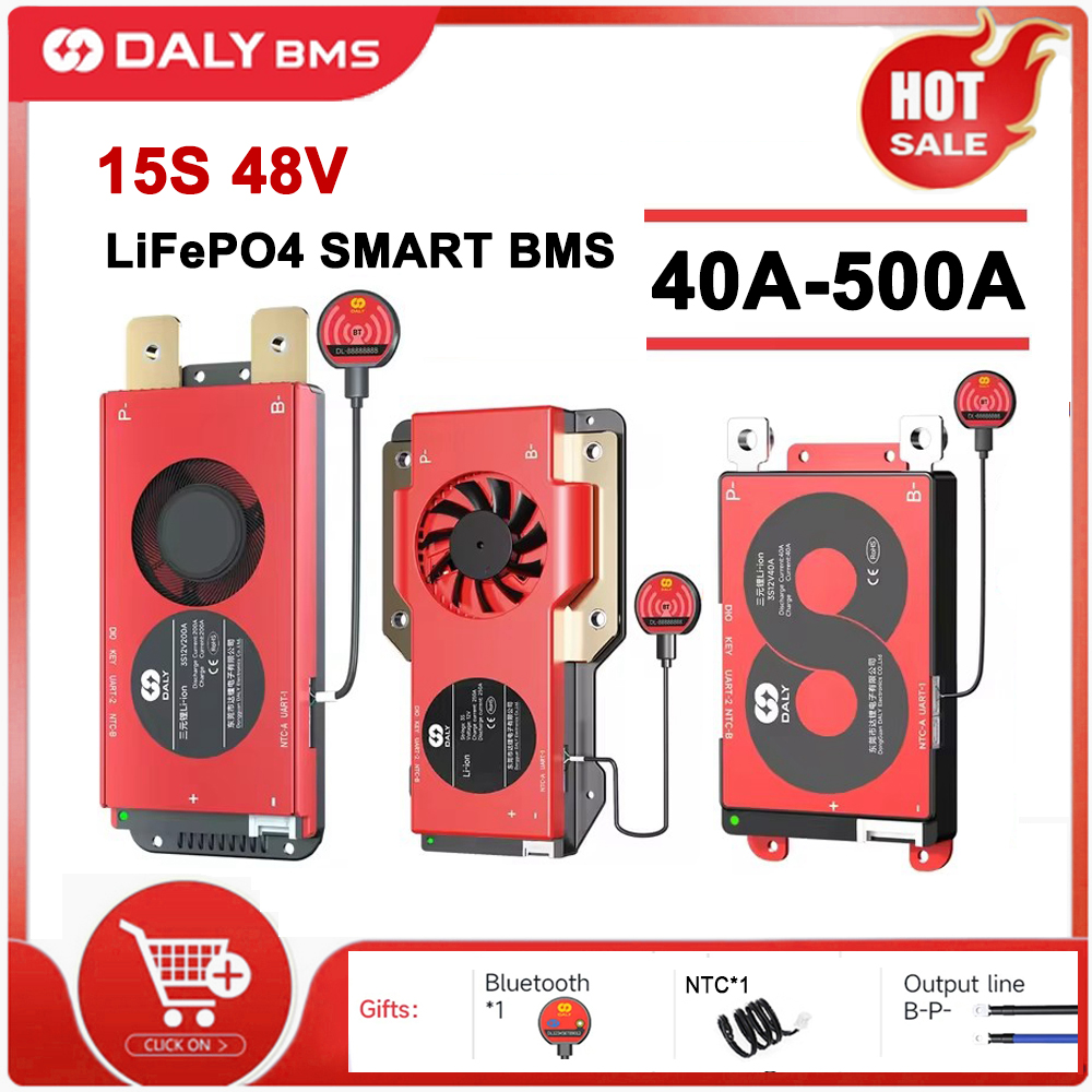 Daly BMS 15S 48V Lifepo4 40A-500A Smart BMS Common Port with