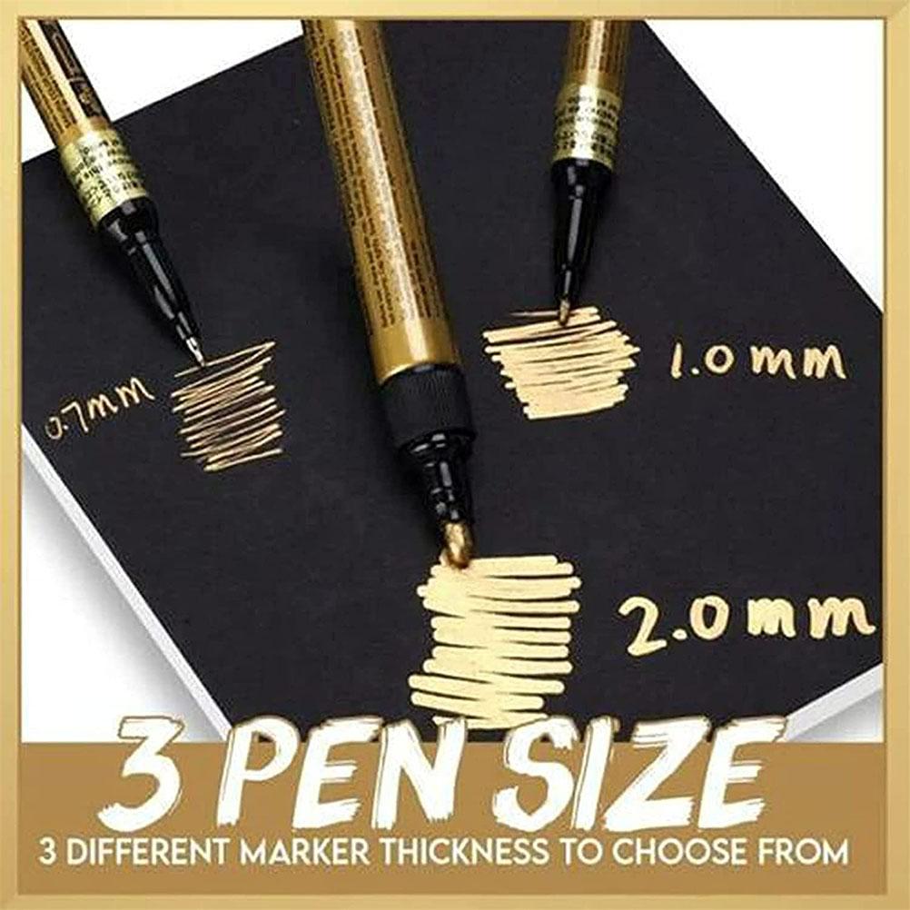 3Pcs Liquid Mirror Chrome Marker Gold Chrome Silver Model Gloss