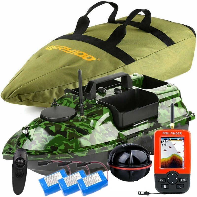 500M Wireless RC Carp Fishing Bait Boat 3 Hoppers,LCD Fishfinder,handbag VERY100