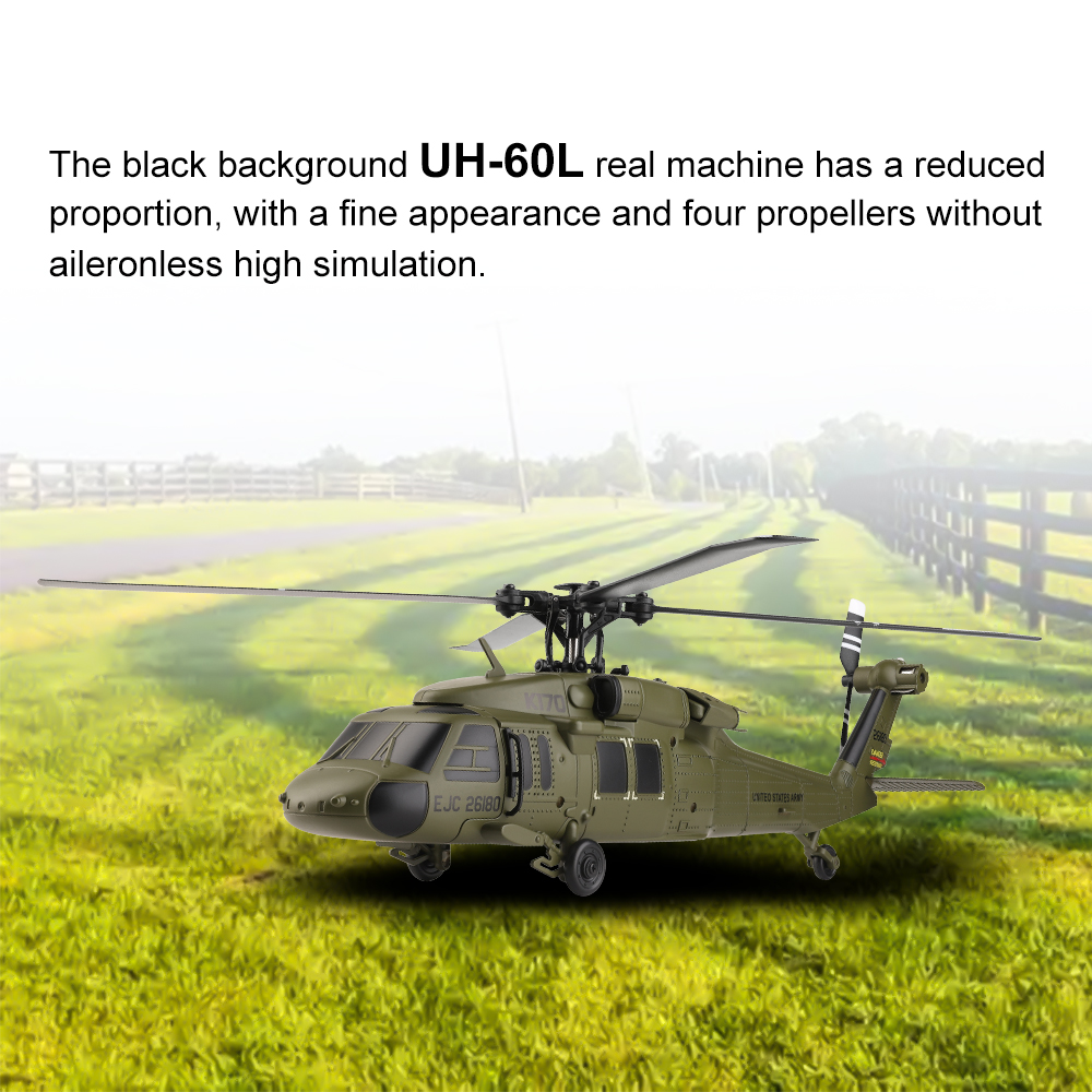 Wltoys K170 RC Helicopter UH-60L Black Hawk Brushless 6-Axis