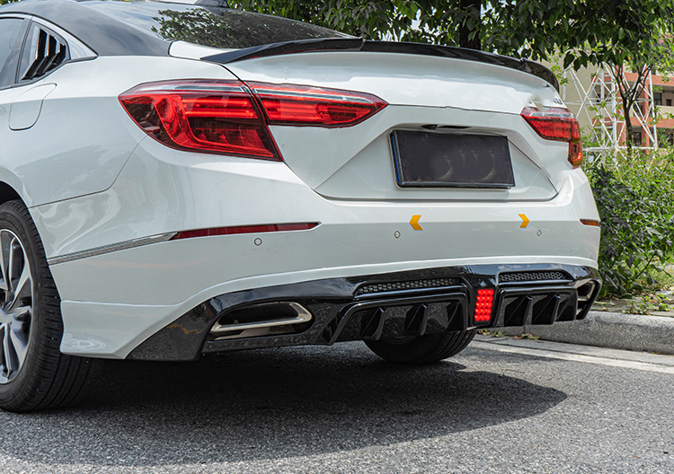 Black White For Honda Accord 2018-2020 Rear Bumper Spoiler Diffuser