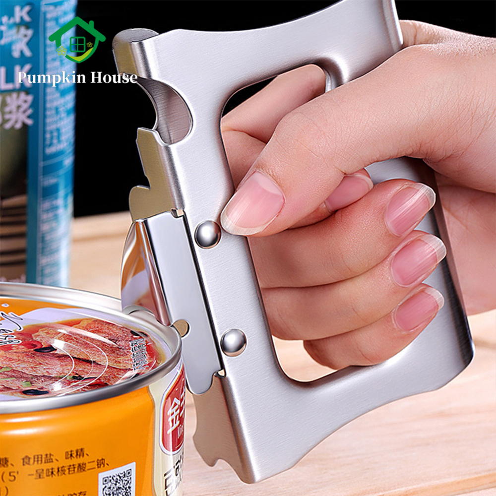 Metal Can Tin Opener Stainless Steel Heavy Duty Cutter Easy Comfy Handle  Grip