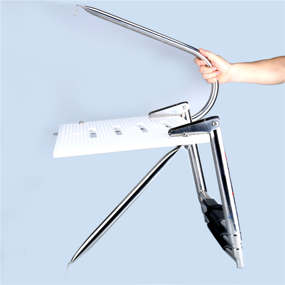 Boat Swim Polyethylen Outboard Platform Stainless Rail & Brackets 3