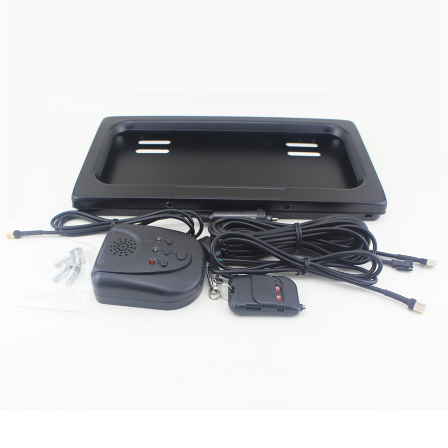 Auto Car Electric License Plate Cover Bracket Remote Occlusion US Hide