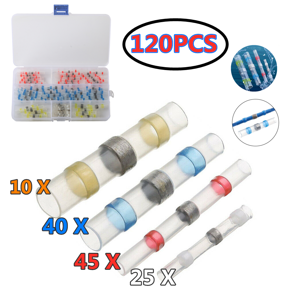 Insulated Heat Shrink Solder Sleeves Butt Splice Seal Wire Terminal Connector
