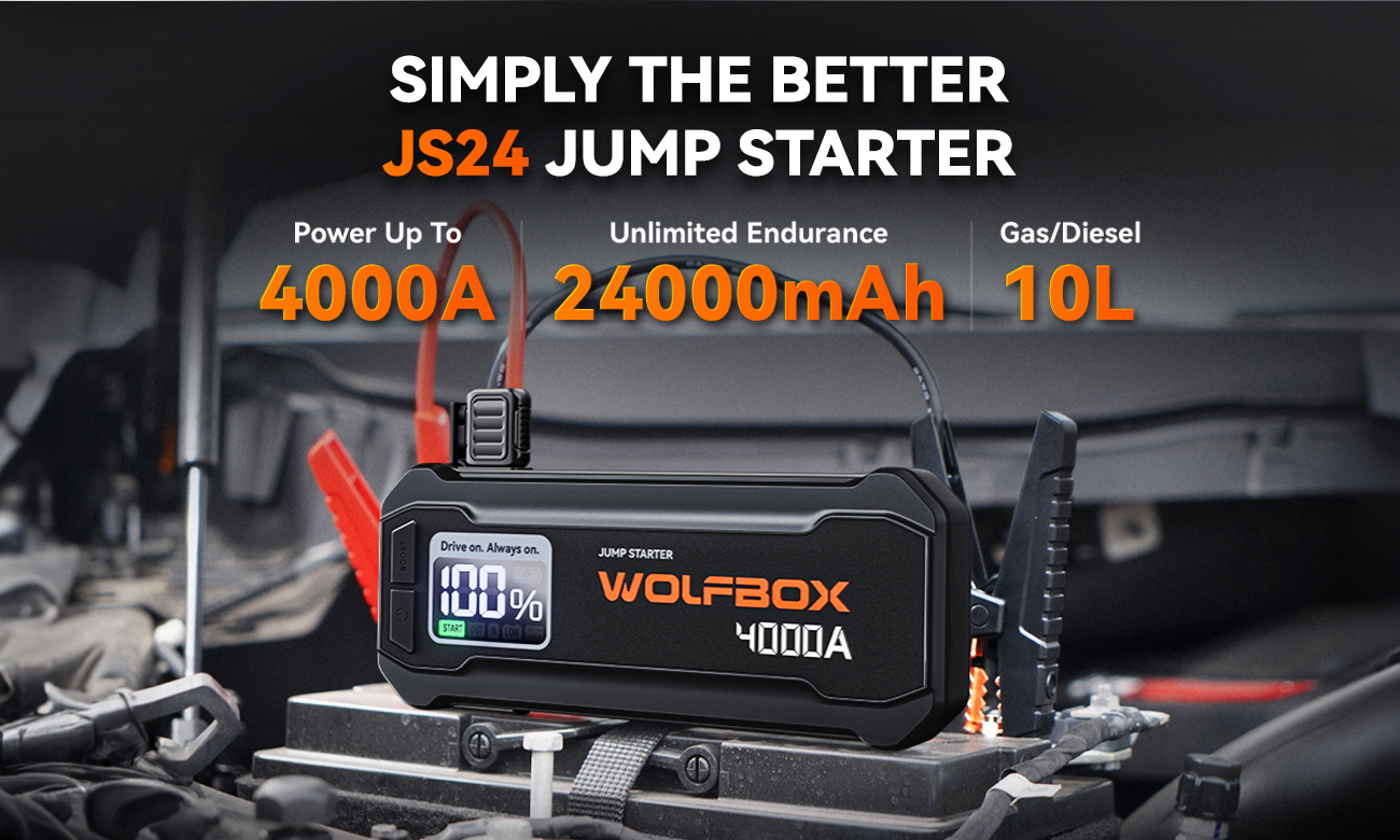 WOLFBOX JS24 4000A Portable Jump Starter Battery Pack Power