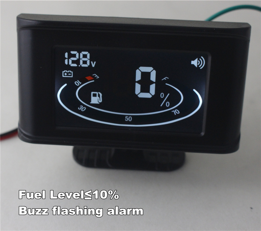 12V//24V Universal 2 Function Car Truck Fuel Level Gauge Meter Digital Voltmeter