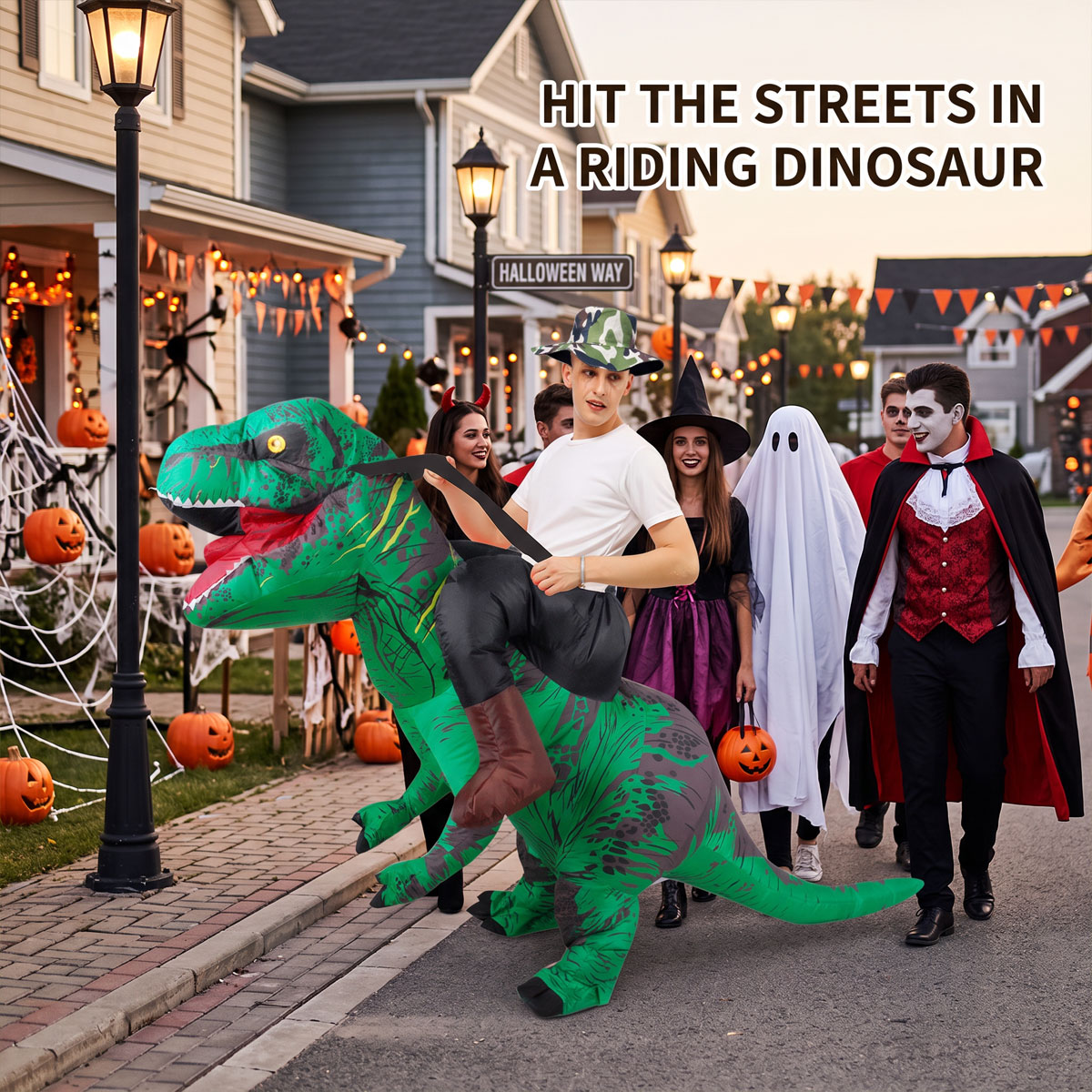 T-Rex inflatable costume product view 5