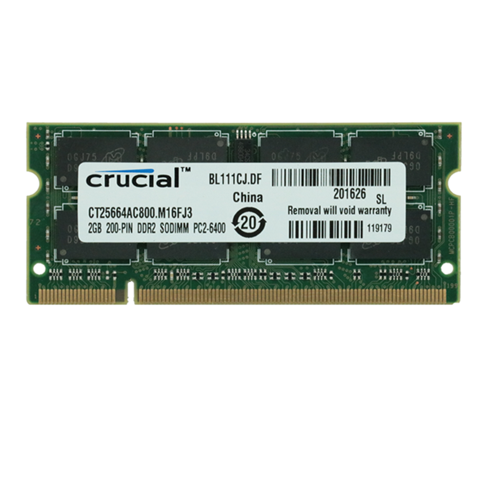 Crucial 2GB 4GB 8GB PC2-6400S DDR2-800MHz 200pin 1.8V Sodimm Laptop Notebook RAM Crucial 2GB 4GB 8GB PC2-6400S DDR2-800MHz 200pin 1.8V Sodimm Laptop Notebook RAM