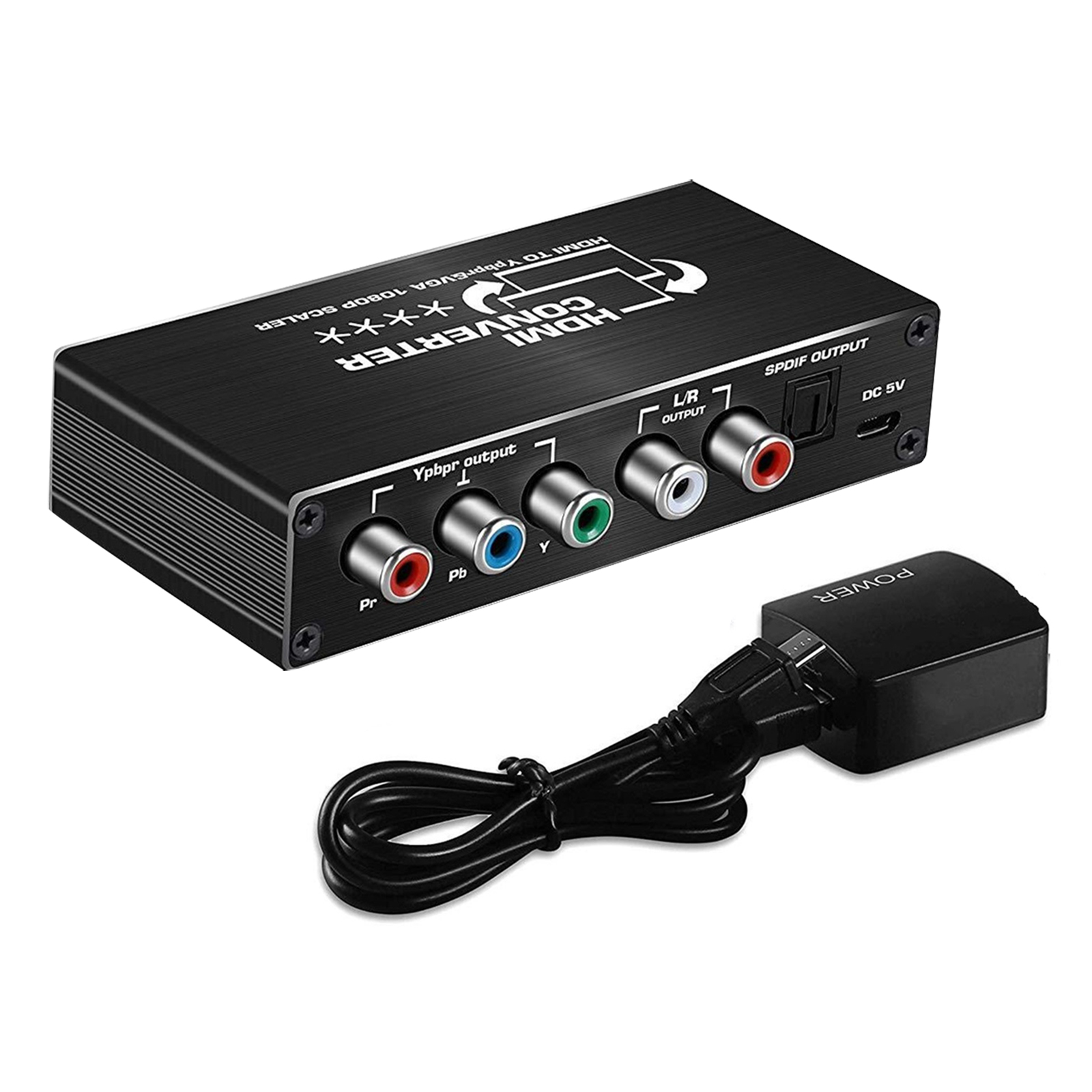 HDMI to YPbPr VGA Scaler Converter with Toslink Audio Output for