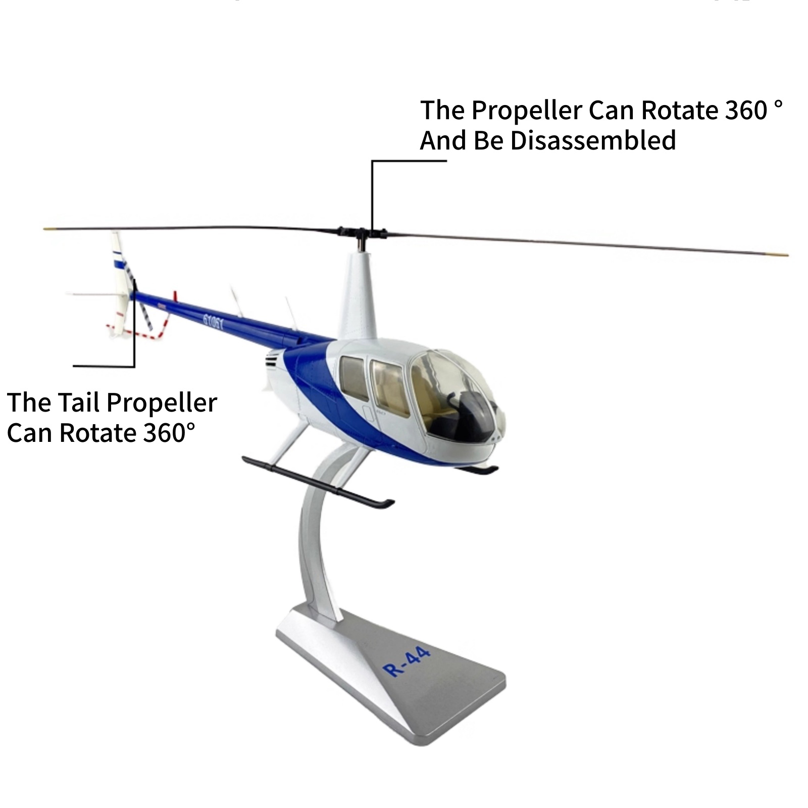 High Quality Diecast Alloy 1/32 Scale Robinson R44 Raven