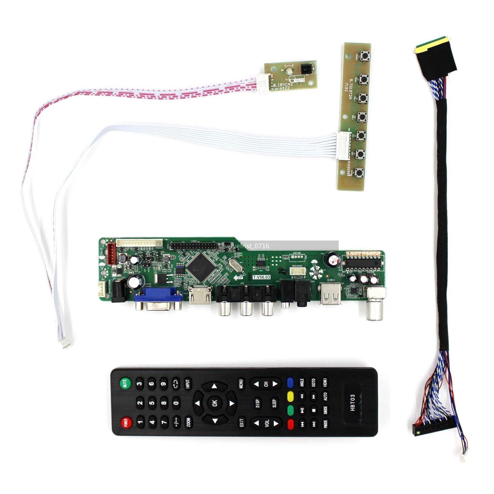 Kit for LTN156AT03 TV+HDMI+VGA+USB LCD LED screen Controller Driver Board