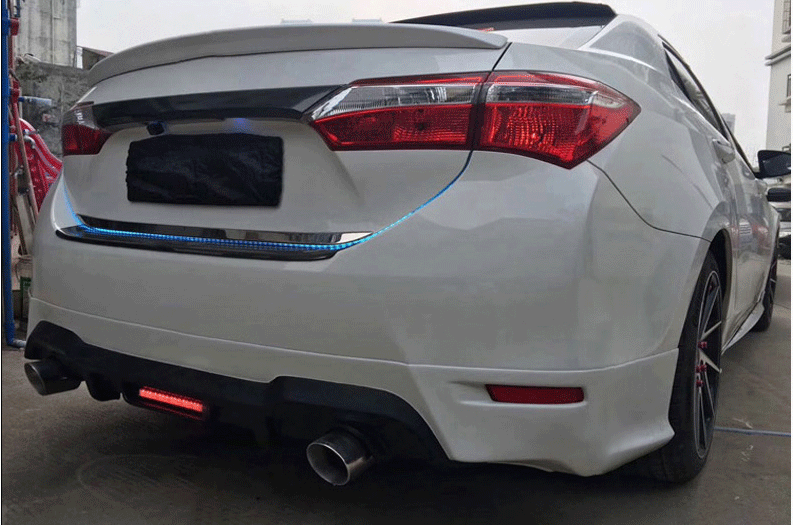 For Toyota Corolla 2014-2018 LED Primed Rear Bumper Diffuser Lip