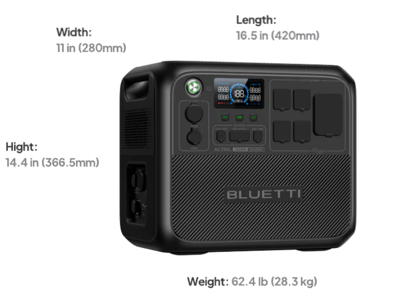 BLUETTI AC200L 2400W 2048Wh Portable Power Station+200W/350W Solar