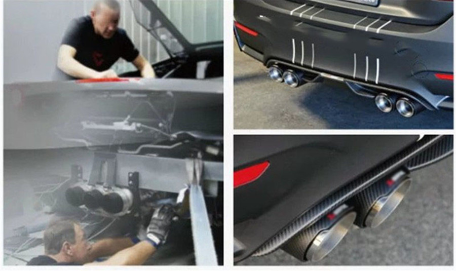 1x Carbon Fiber Car Exhaust Muffler Tip Dual-Pipes In-63mm//Out-89mm Glossy Right