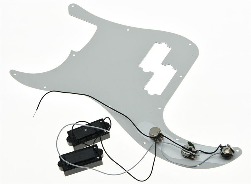 White 3 Ply Prewired Loaded P Bass Pickguard for Fender Precision Bass