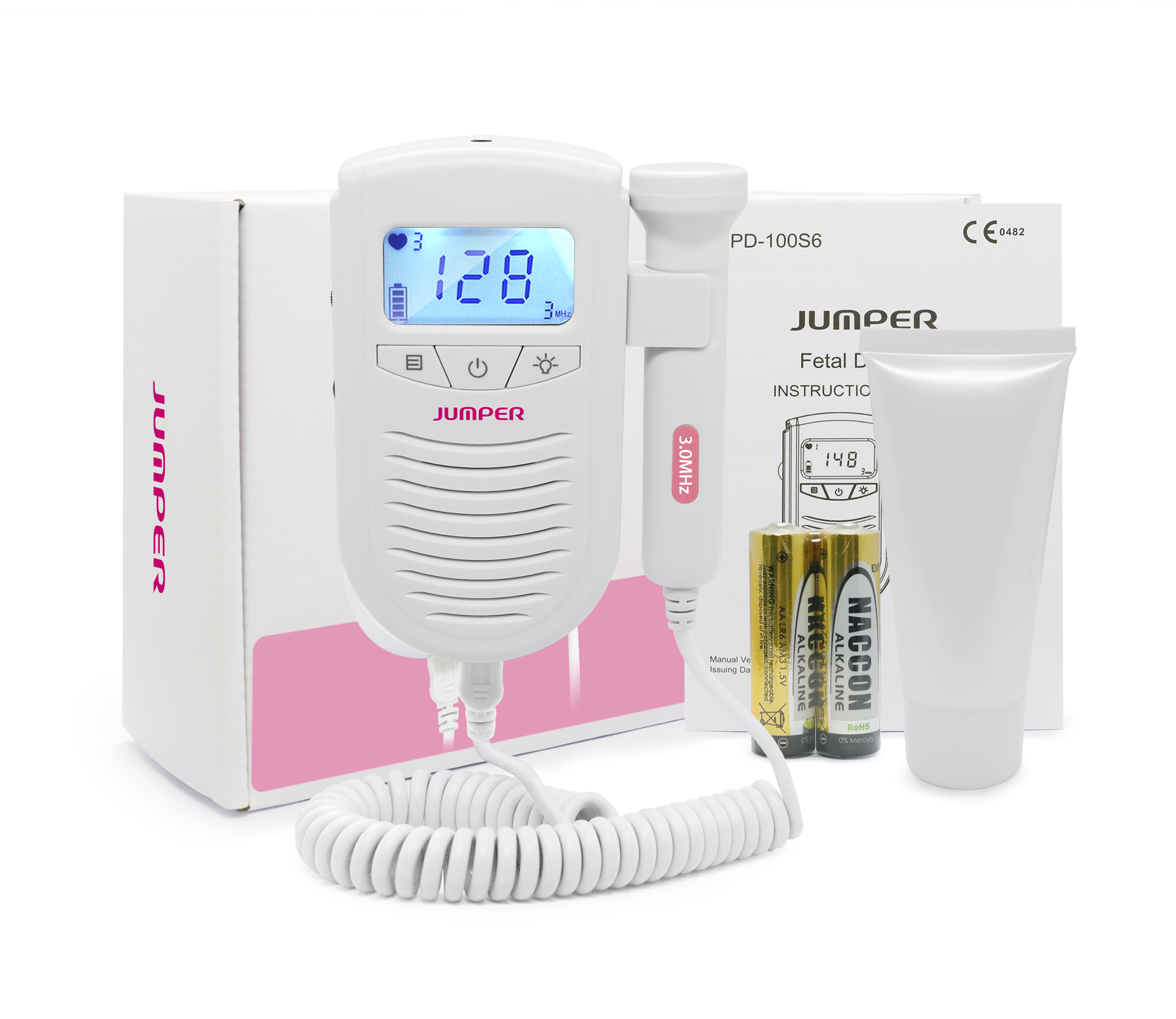 Jumper 3.0MHz Fetal Doppler Baby Sound Ampifier Heartbeat Monitor FDA