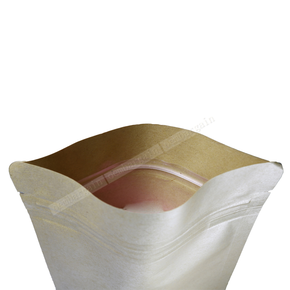Kraft Paper Standup Zipper Pouch Gusset Bags