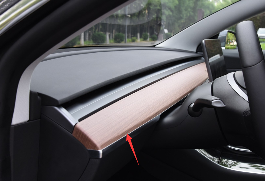 For Tesla Model 3 17-2021 Peach Wood Grain Central Console ...