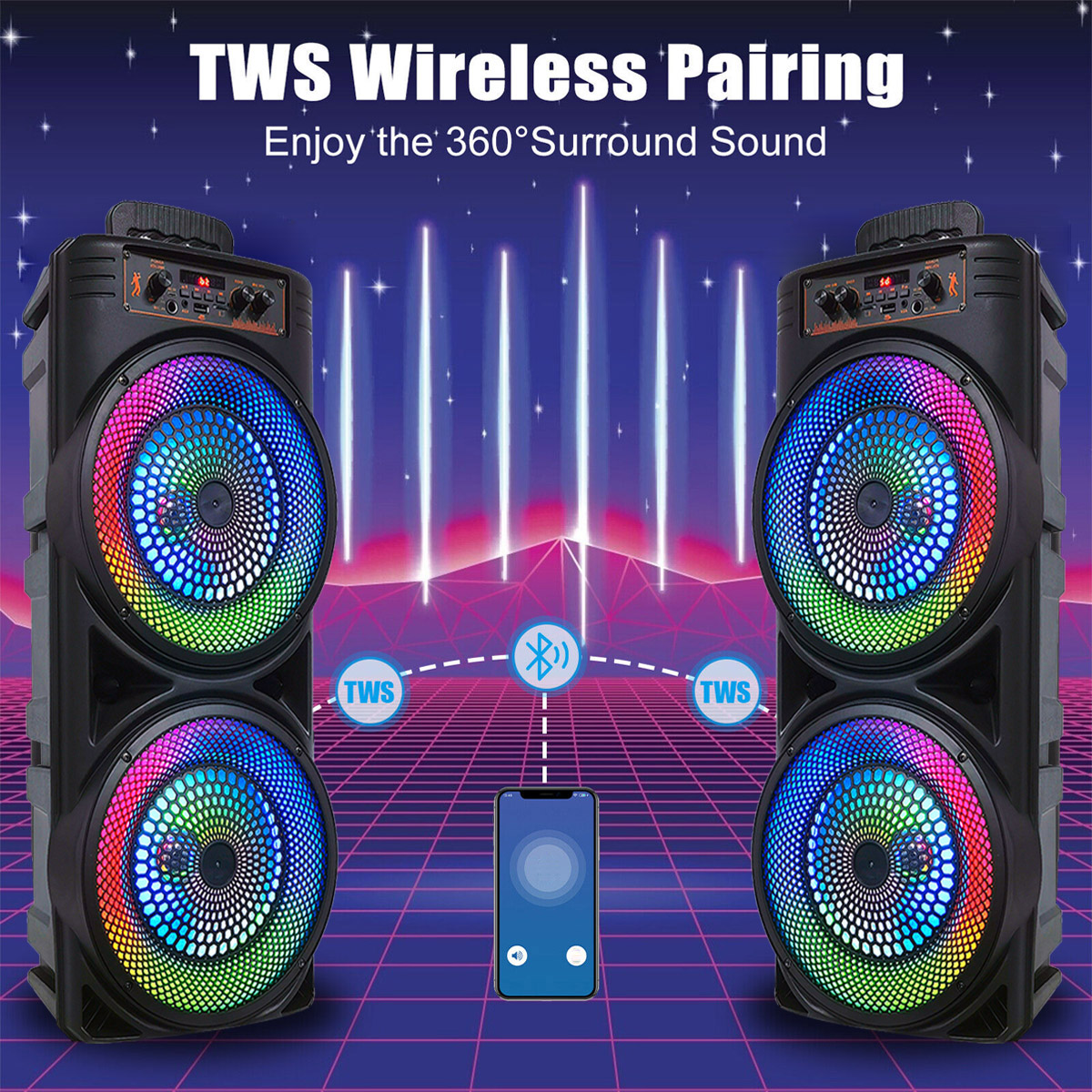 TNX 1st FAN PARTY 'PROM with THX' パーカー Amazon.com: W-KING 270W PEAK Party Large Bluetooth Speaker