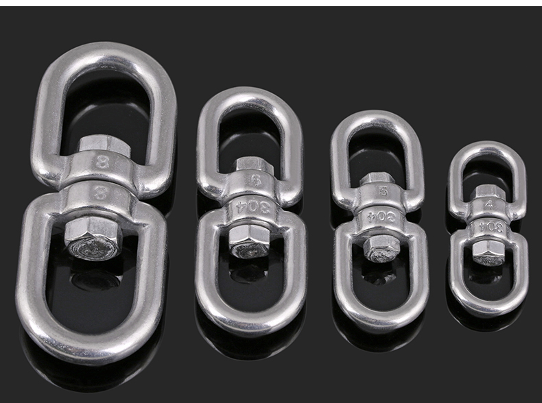 Swivel Link Connector Double Loops Chain Rotary Ring Stainless Steel M4