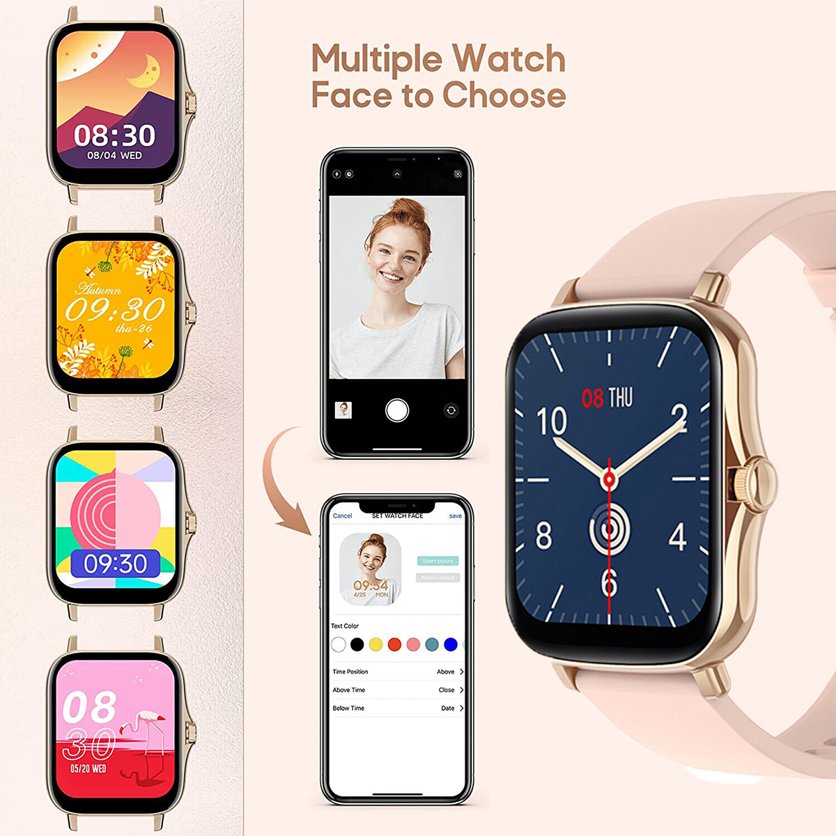 SMARTWATCH CHIAMATE E Assistente Vocale, 1.96 Orologio Smartwatch Uomo  Donna, 8 EUR 96,45 - PicClick IT