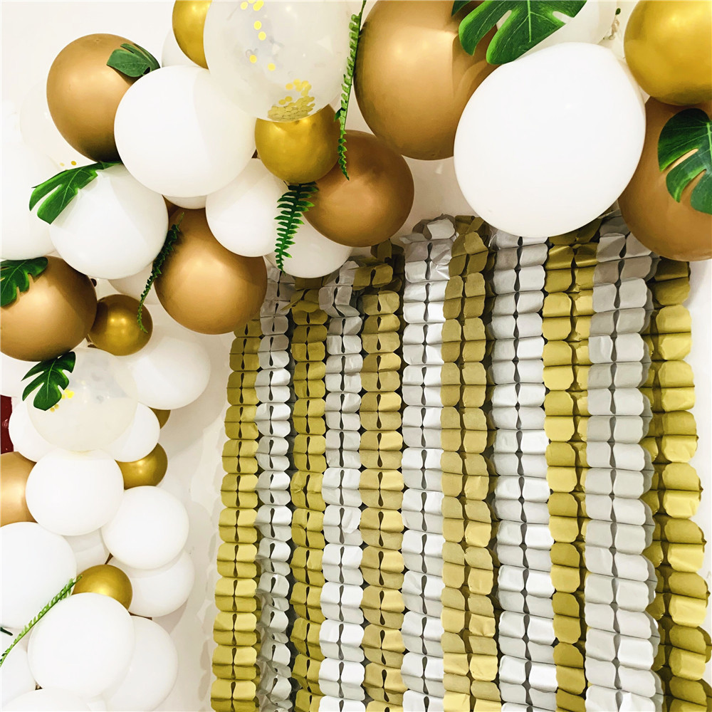 123pcs Gold Balloon Garland Chain with palm leaves Wedding Party Supplies Decor eBay