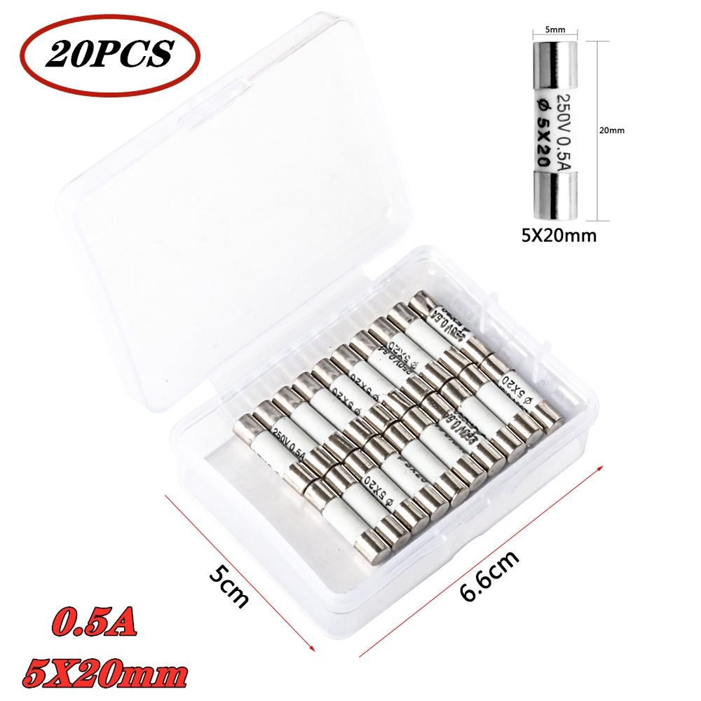 100Pcs 5x20mm Quick Blow Ceramic Tube Fuse Assorted Kits Fast Action Fuses #Buy