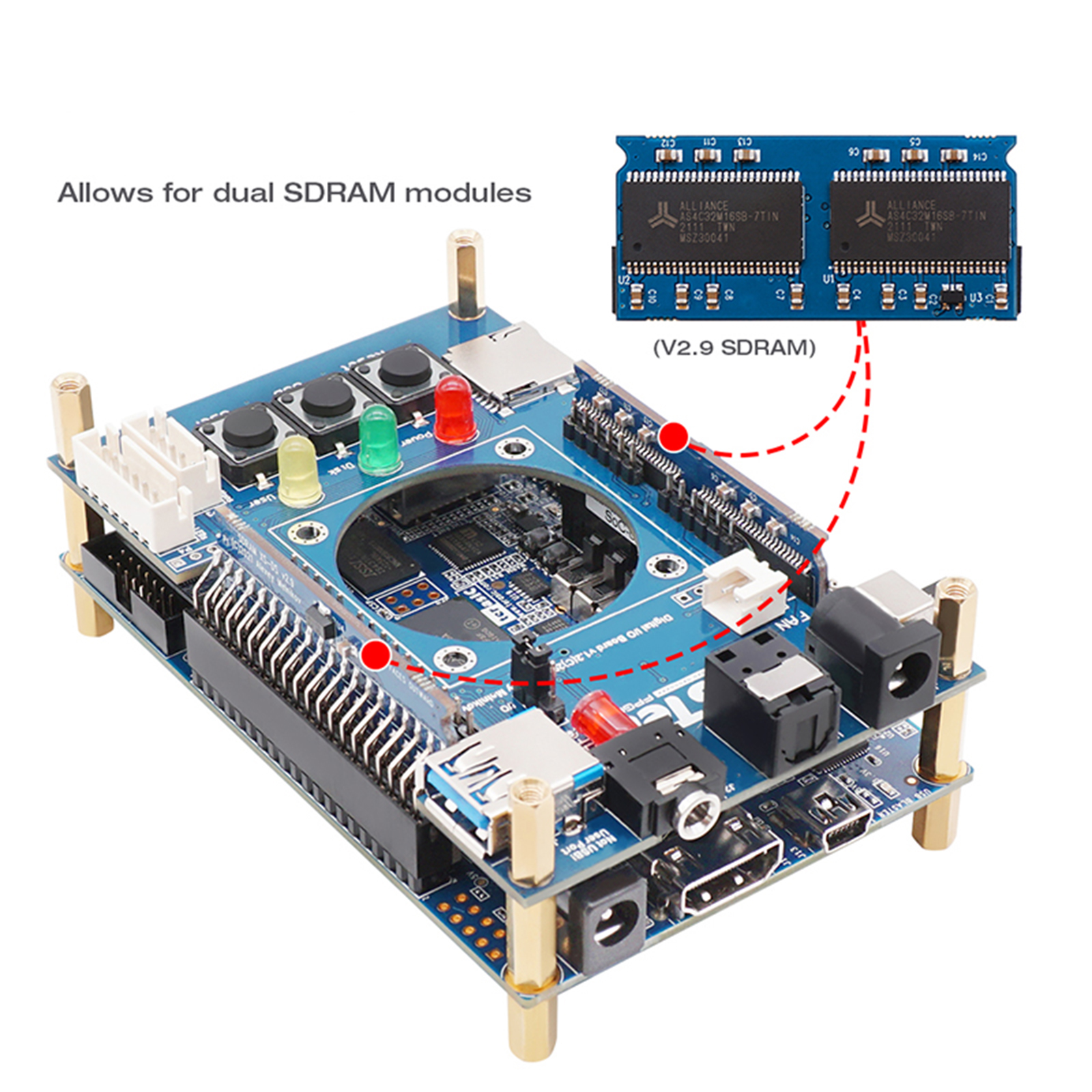 その他 DE10-nano for MiSTer Terasic DE10-Nano Mister FPGA Digital IO Board Fan V2.1 Kit SD RAM
