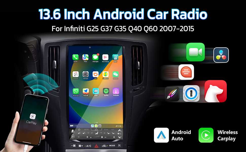 Android car radio upgrade for Infiniti G25 G37 G35 Q40 Q60 2007-2015
