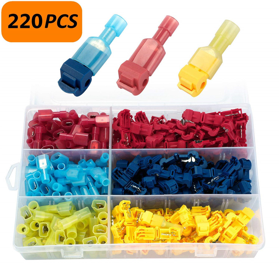 Pack of 90 Premium Quick Splice Connector Plastic Terminals Set Kit