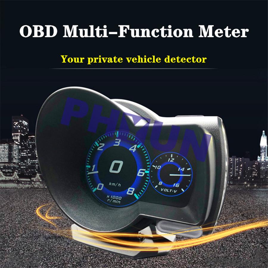 Car Dash OBD2 Multifunction Digital Gauge Dispaly HUD Gauge Boost Scan