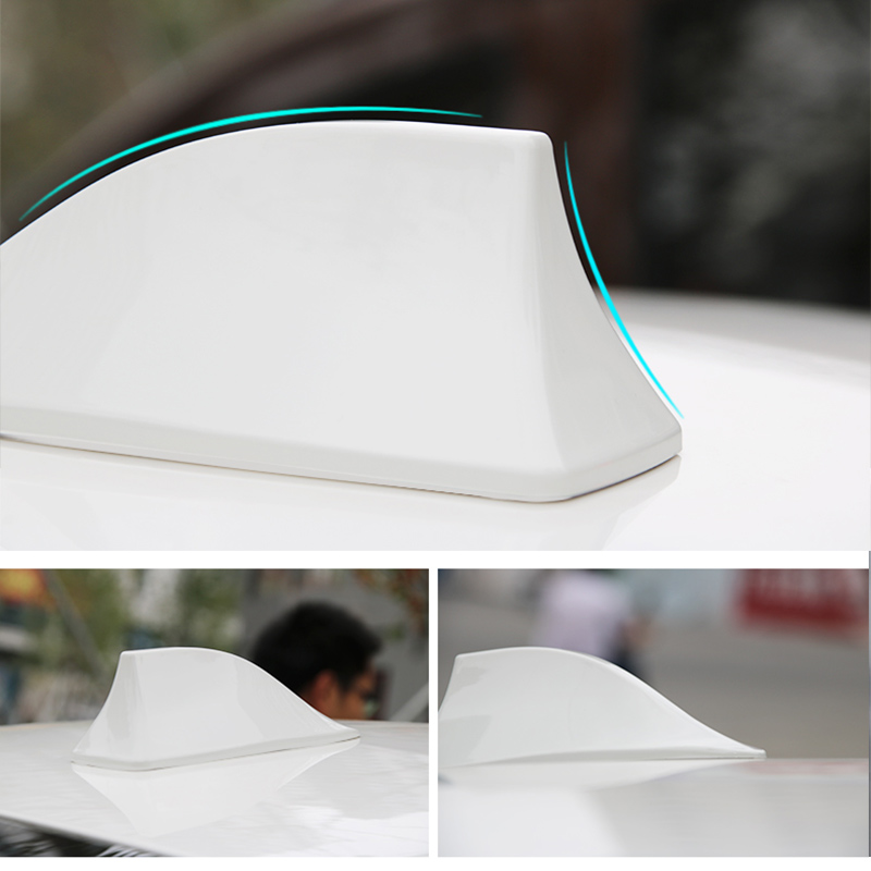 Glossy White Shark Fin Antenna For Honda Acura - Roof Stereo Radio Aerial Signal - Easy Install