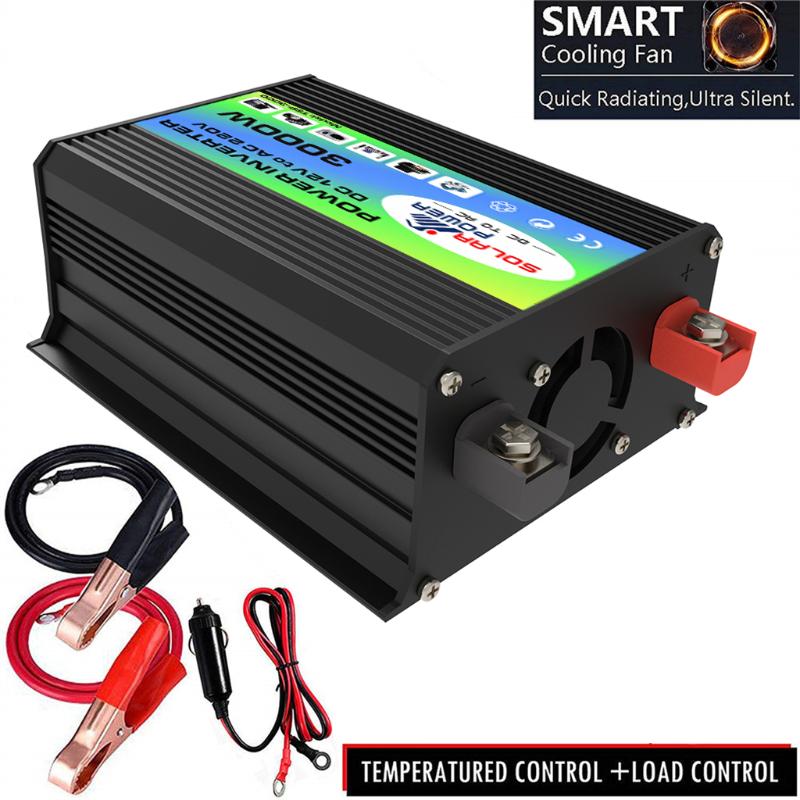 Prese Usb Viaggio Inverter 1500W 3000W Picco - Convertitore 12V A 230v Con 2 Prese E Usb Display Lcd Per C 528916 - Foto 3