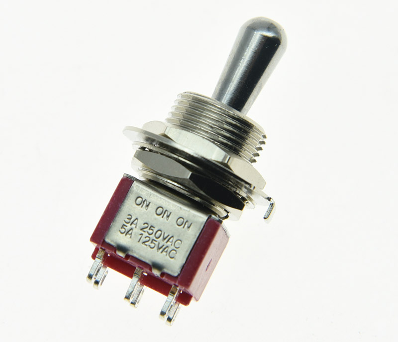 Quality Guitar or AMP DPDT 3 Way ON ON ON Toggle Switch Sealed Fat Bat